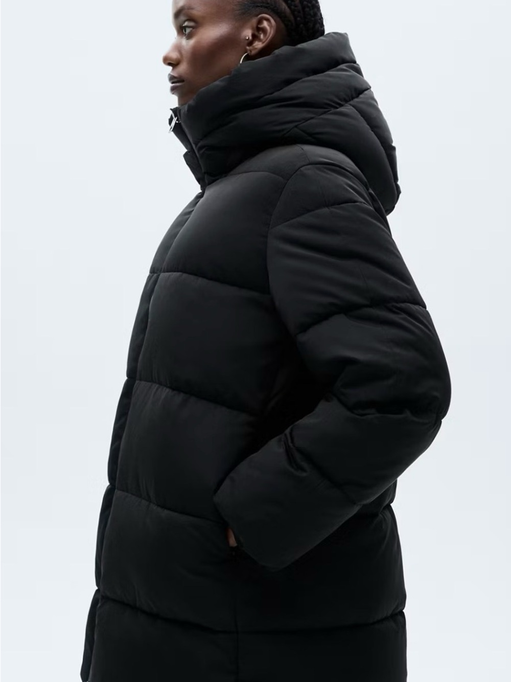 New with tags Black Hooded Puffer Coat - Picture 2 of 6